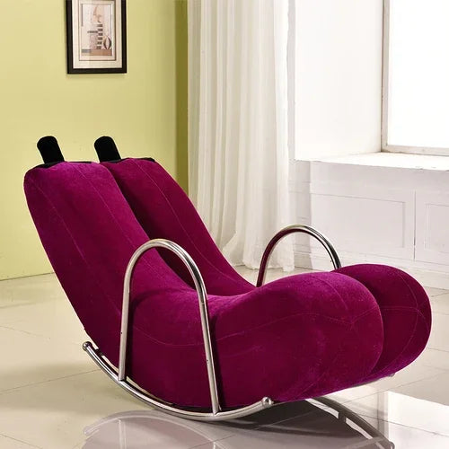 Go Bananas Rocking Chair - Five Colors, Faux Leather or Plush Design plush toy – – Dark Purple/Short Plush – Image 4 | Plushie Produce
