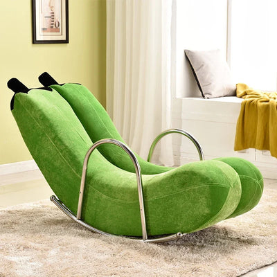 Go Bananas Rocking Chair - Five Colors, Faux Leather or Plush Design plush toy – – Green/Short Plush – Image 3 | Plushie Produce