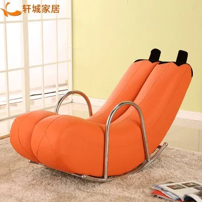 Go Bananas Rocking Chair - Five Colors, Faux Leather or Plush Design plush toy – – Orange/Faux Leather – Image 11 | Plushie Produce