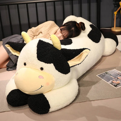 Jumbo Lounging Dairy Cow Plushie, 4 Colors, 35-43" | 90-110 cm plush toy – – – Image 1 | Plushie Produce