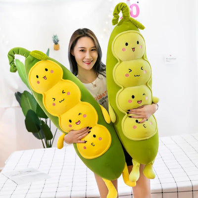 Jumbo Peas in a Pod Plushie, 22-37" | 55-95 cm plush toy – – – Image 1 | Plushie Produce