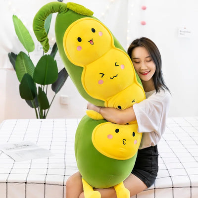 Jumbo Peas in a Pod Plushie, 22-37" | 55-95 cm plush toy – – – Image 2 | Plushie Produce