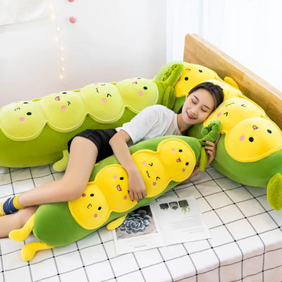 Jumbo Peas in a Pod Plushie, 22-37" | 55-95 cm plush toy – – – Image 3 | Plushie Produce