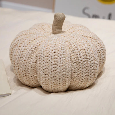 Knitted Pumpkin Plushie, Three Colors, 11" | 28 cm plush toy – – Cream – Image 11 | Plushie Produce