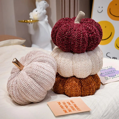 Knitted Pumpkin Plushie, Three Colors, 11" | 28 cm plush toy – – – Image 3 | Plushie Produce