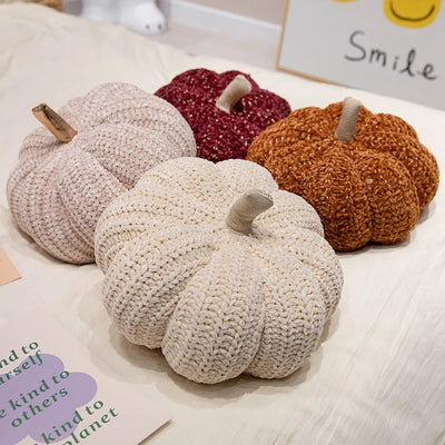 Knitted Pumpkin Plushie, Three Colors, 11" | 28 cm plush toy – – – Image 9 | Plushie Produce