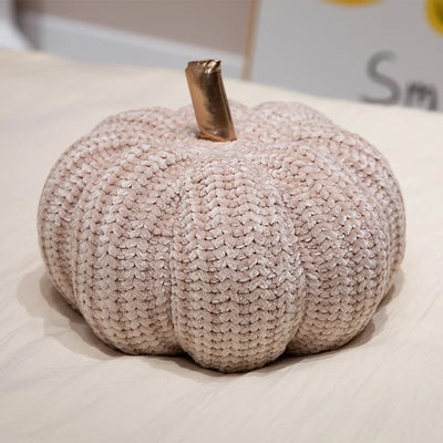 Knitted Pumpkin Plushie, Three Colors, 11" | 28 cm plush toy – – Pink – Image 6 | Plushie Produce