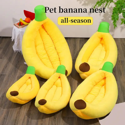 Large Banana Pet Bed for Pets Up To 33 lbs (15 kg) plush toy – – – Image 1 | Plushie Produce