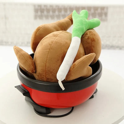 Large Cooked Chicken Plush Toy with optional Green Onion, 18" | 45 cm plush toy – – – Image 1 | Plushie Produce