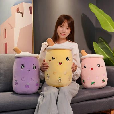 Large Expressive Bubble Tea Plushie, Three Flavors, 20" | 50 cm plush toy – – – Image 2 | Plushie Produce