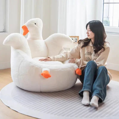 Large White Goose Plushie Chair plush toy – – – Image 3 | Plushie Produce