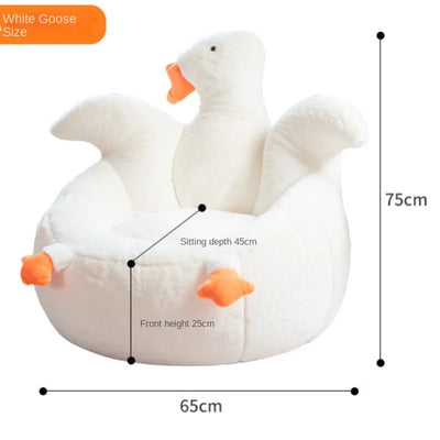 Large White Goose Plushie Chair plush toy – – – Image 8 | Plushie Produce