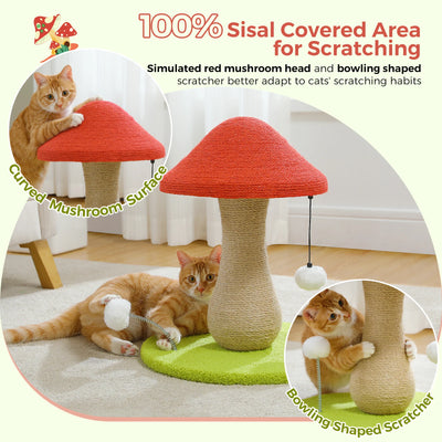 Mushroom Cat Scratching Post with Sisal Hemp Rope plush toy – – – Image 5 | Plushie Produce