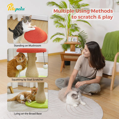 Mushroom Cat Scratching Post with Sisal Hemp Rope plush toy – – – Image 6 | Plushie Produce