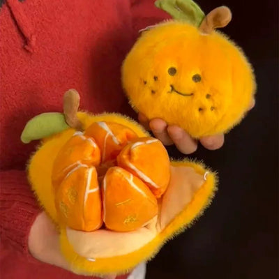 Peelable Orange Plushie Keychain, 4" | 11 cm plush toy – – – Image 1 | Plushie Produce