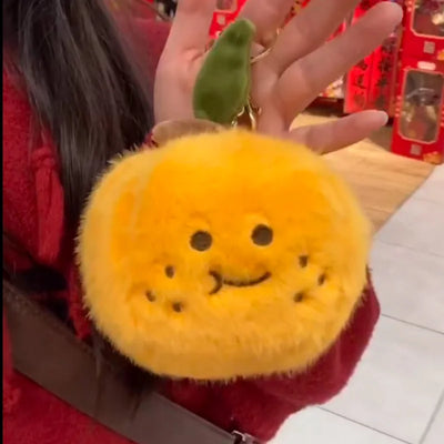 Peelable Orange Plushie Keychain, 4" | 11 cm plush toy – – – Image 6 | Plushie Produce