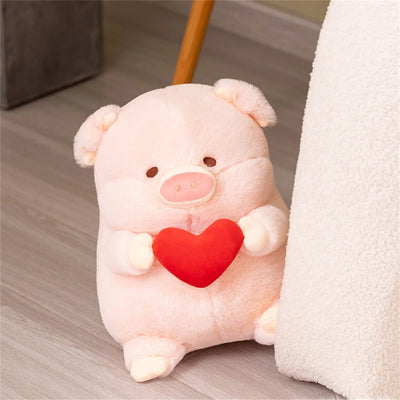 Pig Plushie Holding a Valentine's Heart, 8-16" | 20-40 cm plush toy – – – Image 5 | Plushie Produce