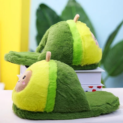 Plush Avocado Children's Slippers, Ages 7-9 plush toy – – – Image 2 | Plushie Produce