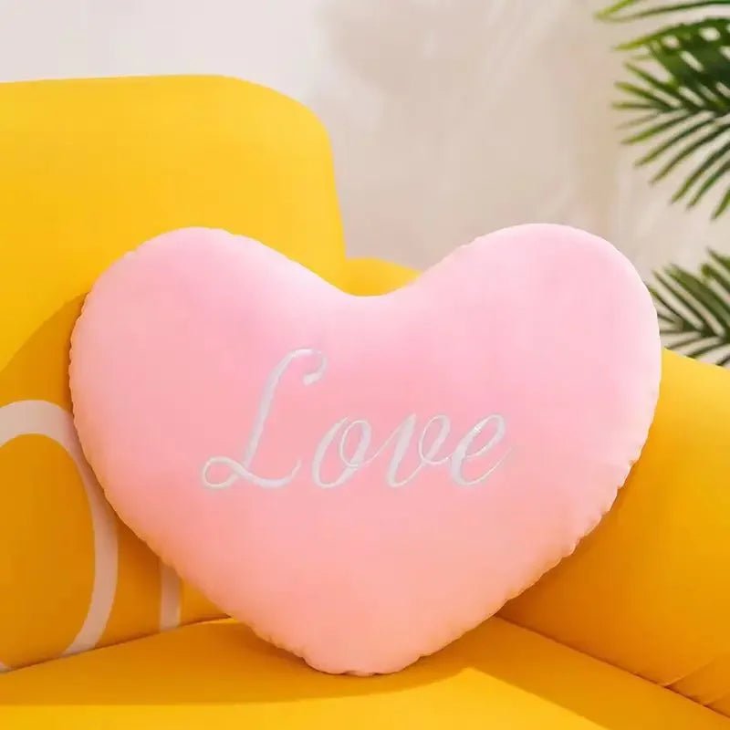 Plush Conversation Heart Throw Pillow - Three Colors and Sizes plush toy – – Pink – Image 8 | Plushie Produce
