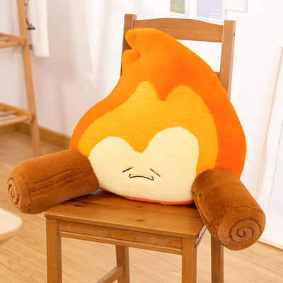 Plush Fire Backrest – Soft Plush Cartoon Flame with Log Arms plush toy – – B – Image 6 | Plushie Produce