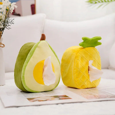 Plush Fruit Tissue Holder for Cars: Three Fruits plush toy – – – Image 12 | Plushie Produce