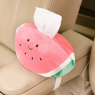 Plush Fruit Tissue Holder for Cars: Three Fruits plush toy – – Watermelon – Image 15 | Plushie Produce