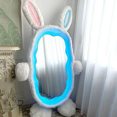 Plush Rabbit Body Mirror with LED Lights | 39" x 75" (100 x 190 cm) plush toy – – – Image 2 | Plushie Produce