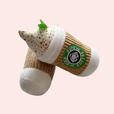 Plushie Cappuccino Squeaky Chew Toy, 6.5" | 17 cm plush toy – – – Image 2 | Plushie Produce