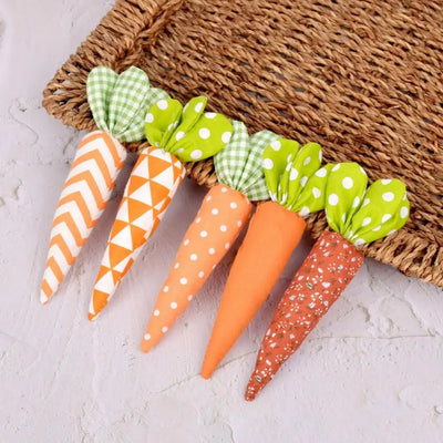 Plushie Carrot Plushies- Set of Five - Festive Spring Decor, 6" | 16 cm plush toy – – – Image 5 | Plushie Produce