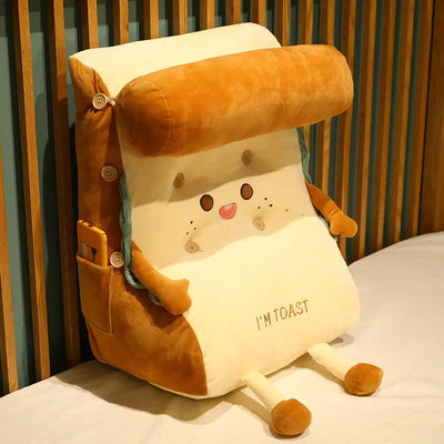 Plushie Cartoon Large Piece of Toast Back Support Pillow, 16" | 40 cm plush toy – – Baby Smile – Image 8 | Plushie Produce
