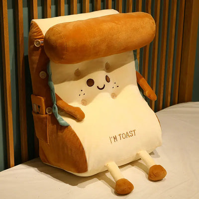 Plushie Cartoon Large Piece of Toast Back Support Pillow, 16" | 40 cm plush toy – – Happy – Image 7 | Plushie Produce