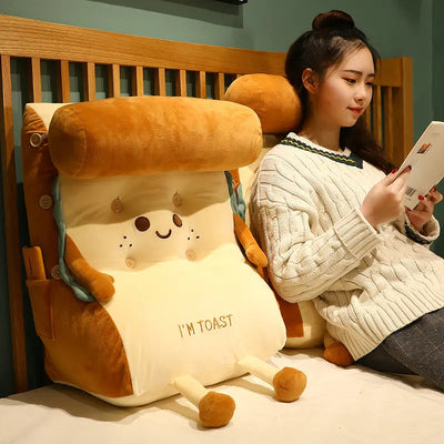 Plushie Cartoon Large Piece of Toast Back Support Pillow, 16" | 40 cm plush toy – – – Image 1 | Plushie Produce