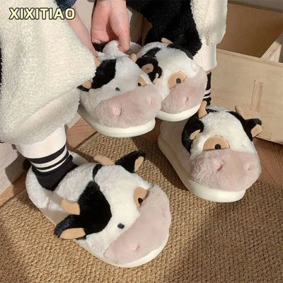 Plushie Cow Slippers, US Men 4-8.5/ Women 5.5-10 plush toy – – – Image 2 | Plushie Produce
