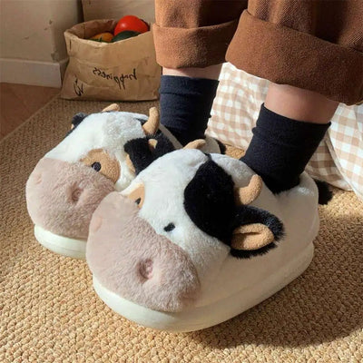 Plushie Cow Slippers, US Men 4-8.5/ Women 5.5-10 plush toy – – – Image 5 | Plushie Produce