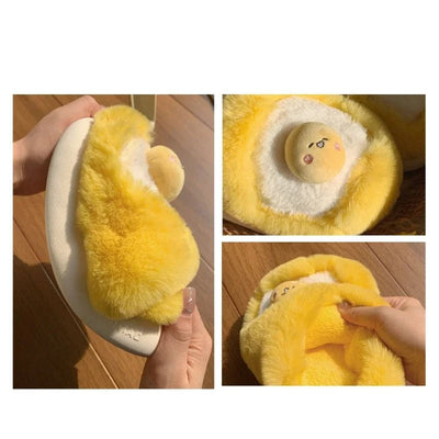 Plushie Egg Yolk Slippers, US Men 4-8.5/ Women 5.5-10 plush toy – – – Image 4 | Plushie Produce