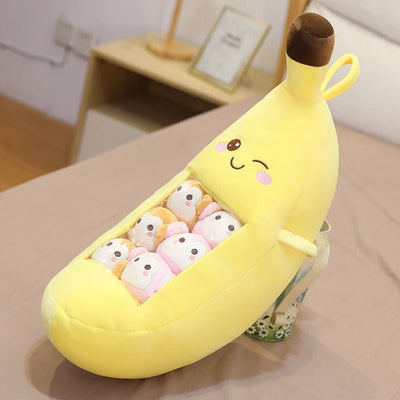 Plushie Food with Eight Mini Dolls: Four Food Choices plush toy – – Banana – Image 2 | Plushie Produce