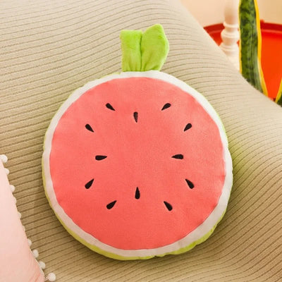 Plushie Fruit & Veggie Pillow Blanket Combo, 10 Pillow Designs plush toy – – Watermelon/ Round – Image 20 | Plushie Produce