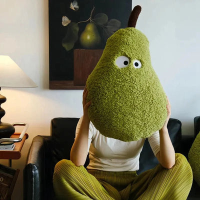 Plushie Giant Fuzzy Cartoon Pear, 24" | 60 cm plush toy – – – Image 8 | Plushie Produce