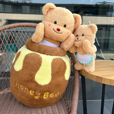 Plushie Honey Pot with Bear Stuffed Animal plush toy – – – Image 1 | Plushie Produce