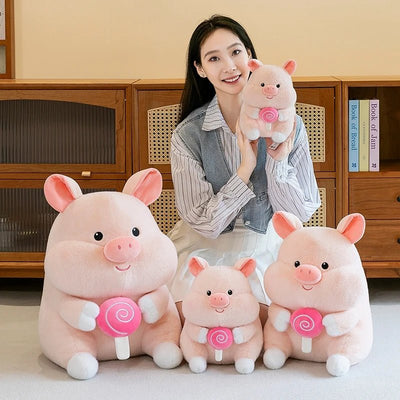 Plushie Lollipop-Holding Pig Plushie, 8-20" | 21-50 cm plush toy – – – Image 2 | Plushie Produce
