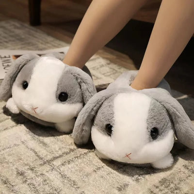 Plushie Long-Eared Rabbit Slippers, Three Colors, US Men 6.5/ Women 8 plush toy – – – Image 1 | Plushie Produce