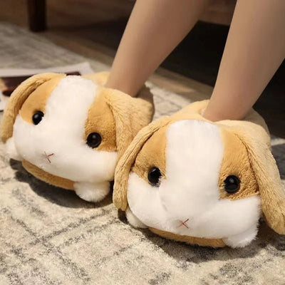 Plushie Long-Eared Rabbit Slippers, Three Colors, US Men 6.5/ Women 8 plush toy – – – Image 2 | Plushie Produce