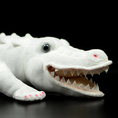 Plushie Realistic Open-Mouth Crocodile, 20" | 50 cm plush toy – – White – Image 7 | Plushie Produce