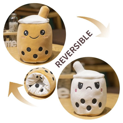 Plushie Reversible Boba Tea Toy, 6-10" | 15-25 cm plush toy – – A Brown to White – Image 13 | Plushie Produce