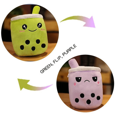 Plushie Reversible Boba Tea Toy, 6-10" | 15-25 cm plush toy – – A Green to Purple – Image 10 | Plushie Produce