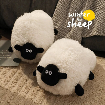 Plushie Sheep Slippers, US Men 4-8.5/ Women 5.5-10 plush toy – – – Image 1 | Plushie Produce