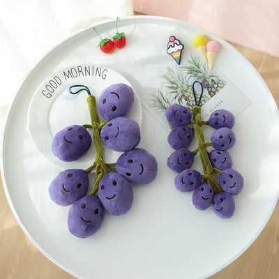 Plushie Smiling Stem of Grapes, 8-10" | 20-26 cm plush toy – – Purple – Image 5 | Plushie Produce