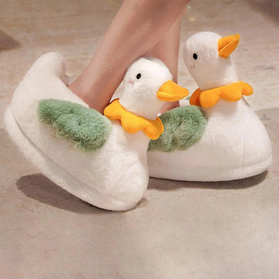 Plushie White Duck Slippers, US Men 6.5/ Women 8 plush toy – – – Image 4 | Plushie Produce