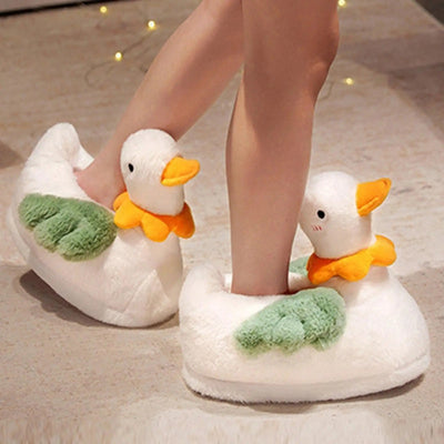 Plushie White Duck Slippers, US Men 6.5/ Women 8 plush toy – – – Image 5 | Plushie Produce