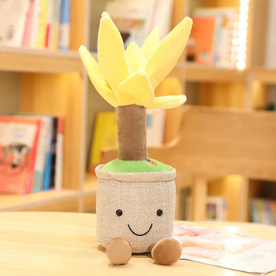 Potted Dragon Tree Succulent Plushie, Four Colors, 14" | 35 cm plush toy – – Yellow – Image 1 | Plushie Produce